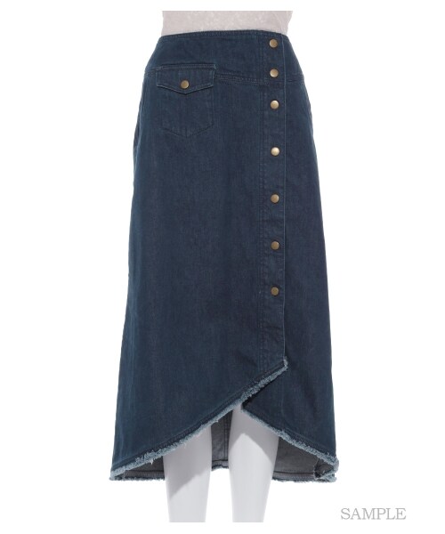 LILY BROWN（リリーブラウン）の「2WAYロングデニムジャンスカ（膝丈ワンピース・レディース・BLU/DBLU・0/1）」の18枚目の写真