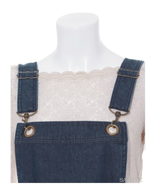 LILY BROWN（リリーブラウン）の「2WAYロングデニムジャンスカ（膝丈ワンピース・レディース・BLU/DBLU・0/1）」の7枚目の写真