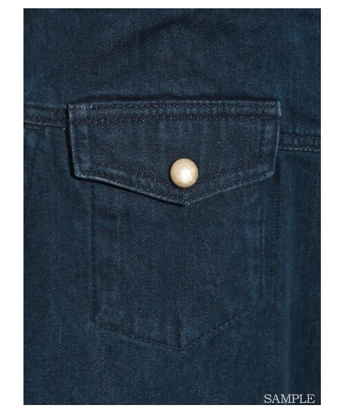 LILY BROWN（リリーブラウン）の「2WAYロングデニムジャンスカ（膝丈ワンピース・レディース・BLU/DBLU・0/1）」の10枚目の写真