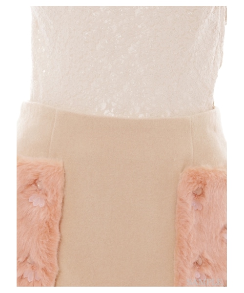 LILY BROWN（リリーブラウン）の「[L.B CANDY STOCK]フェイクファービジュースカート（ミニスカート・レディース・PNK/GRY・0/1）」の7枚目の写真