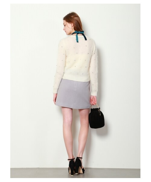 LILY BROWN（リリーブラウン）の「[L.B CANDY STOCK]フェイクファービジュースカート（ミニスカート・レディース・PNK/GRY・0/1）」の13枚目の写真