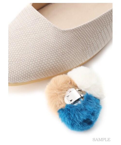 LILY BROWN（リリーブラウン）の「ポンポン付フラットミュール（フラットシューズ・レディース・IVR/GRN/BRW・S/M/L）」の9枚目の写真