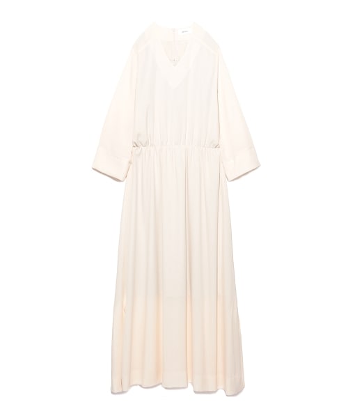 Mila Owen(ミラオーウェン)の「ドレープマキシワンピース(マキシ・ロングワンピース・レディース・OWHT/BLK/FLOWER・F)」の1枚目の写真
