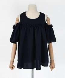 DHOLIC | オープンショルダーフレアブラウス(Tシャツ/カットソー)