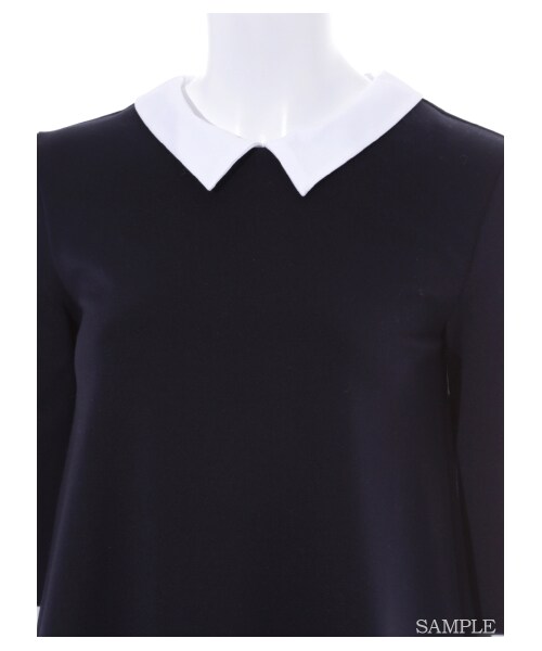 SNIDEL（スナイデル）の「ホワイトカラーワンピース（カットワンピース・レディース・NVY/BLK/CHECK・F）」の8枚目の写真