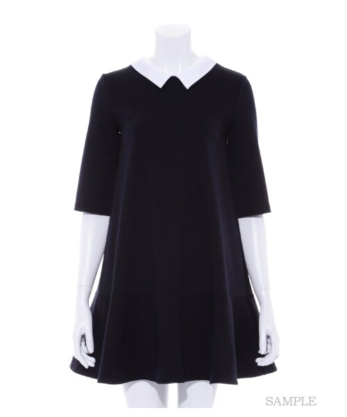 SNIDEL（スナイデル）の「ホワイトカラーワンピース（カットワンピース・レディース・NVY/BLK/CHECK・F）」の5枚目の写真