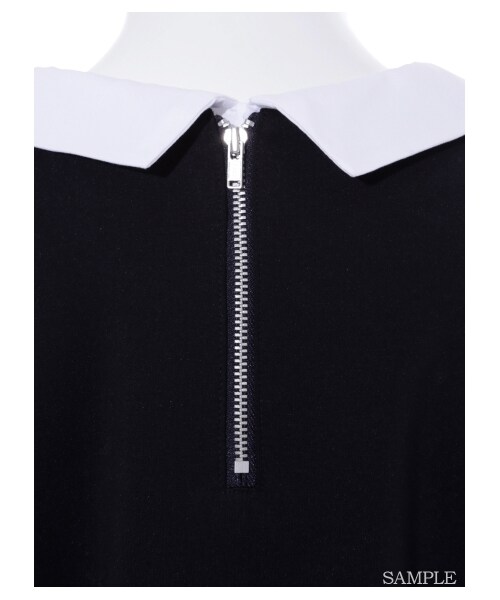 SNIDEL（スナイデル）の「ホワイトカラーワンピース（カットワンピース・レディース・NVY/BLK/CHECK・F）」の10枚目の写真