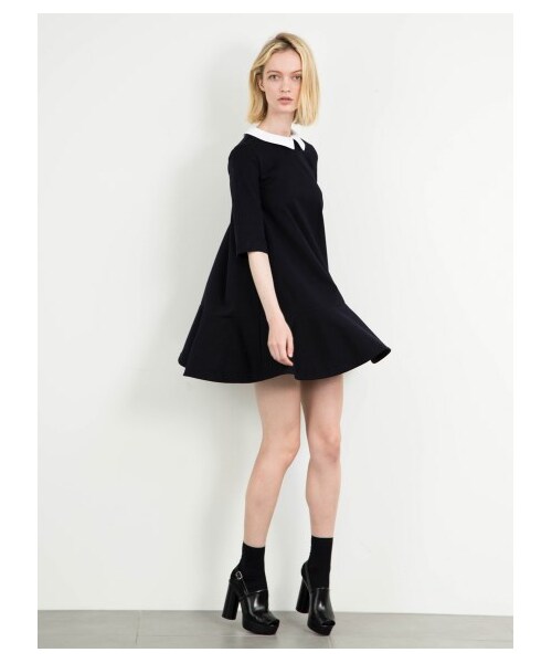 SNIDEL（スナイデル）の「ホワイトカラーワンピース（カットワンピース・レディース・NVY/BLK/CHECK・F）」の13枚目の写真