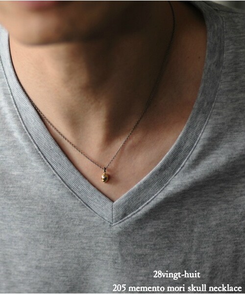 28 vingt-huit（ヴァン ユィット）の「ヴァンユィット 205 メメント モリ スカル ネックレス ペンダント（ネックレス・メンズ・シルバー・45cm）」の3枚目の写真