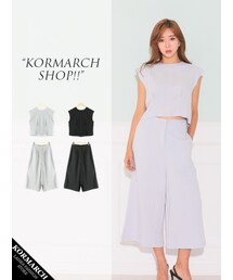 KORMARCH | ノースリーブトップ&ワイドパンツ(つなぎ/オールインワン)