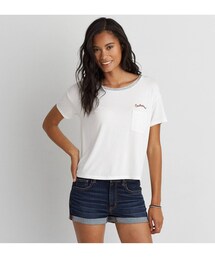 American Eagle | AEOエンブロイダリークロップTシャツ(Tシャツ/カットソー)