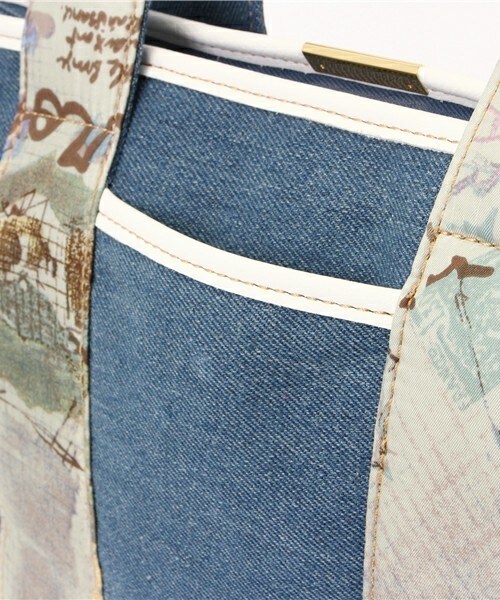 Bou Jeloud（ブージュルード）の「デニム×スカーフ トートバッグ(小)（トートバッグ・レディース・オフホワイト/ブルー・ONE SIZE）」の7枚目の写真