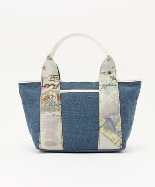 Bou Jeloud（ブージュルード）の「デニム×スカーフ トートバッグ(小)（トートバッグ・レディース・オフホワイト/ブルー・ONE SIZE）」の4枚目の写真