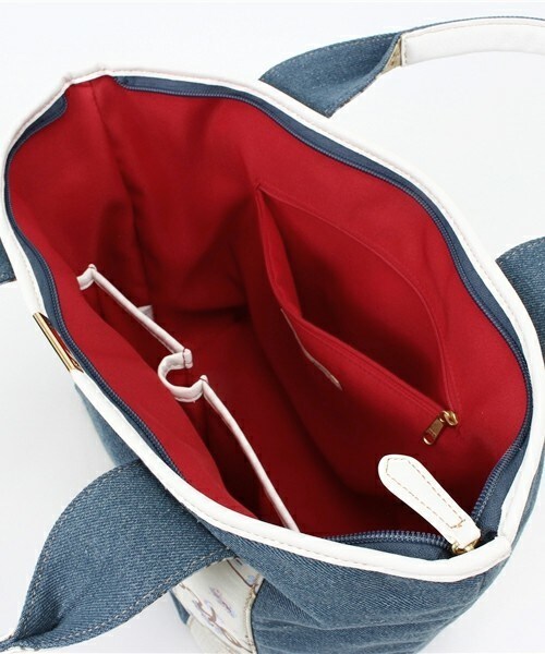 Bou Jeloud(ブージュルード)の「デニム×スカーフ大トートバッグ(トートバッグ・レディース・オフホワイト/ブルー・FREE)」の9枚目の写真