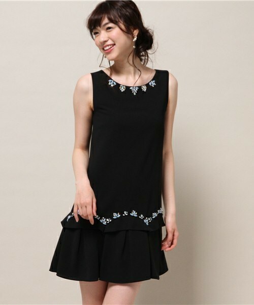 Bou Jeloud ブージュルード の ぺプラムビジューワンピース 結婚式 ワンピース ドレス Wear