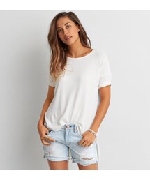 American Eagle | AEOフェザーライトリブTシャツ(Tシャツ/カットソー)