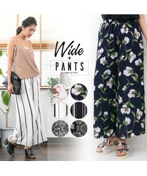 KOBE LETTUCE | 最旬トレンドアイテム[スカンツ]にトライ！選べる6柄[花柄・ストライプ柄...etcm1623]ワイドスカンツ/ガウチョ/スカーチョ[M1623](パンツ)