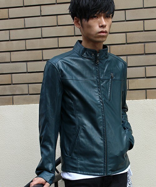 glory crew(グローリークルー)の「【2016 AW新作】シングルライダースブルゾン(ライダースジャケット・メンズ・ブラック/ネイビー/キャメル/ボルドー・M/L/LL)」の2枚目の写真