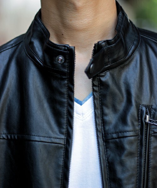 glory crew(グローリークルー)の「【2016 AW新作】シングルライダースブルゾン(ライダースジャケット・メンズ・ブラック/ネイビー/キャメル/ボルドー・M/L/LL)」の8枚目の写真