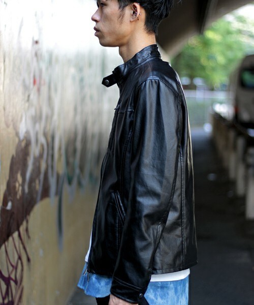 glory crew(グローリークルー)の「【2016 AW新作】シングルライダースブルゾン(ライダースジャケット・メンズ・ブラック/ネイビー/キャメル/ボルドー・M/L/LL)」の6枚目の写真