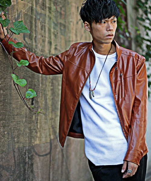 glory crew(グローリークルー)の「【2016 AW新作】シングルライダースブルゾン(ライダースジャケット・メンズ・ブラック/ネイビー/キャメル/ボルドー・M/L/LL)」の15枚目の写真