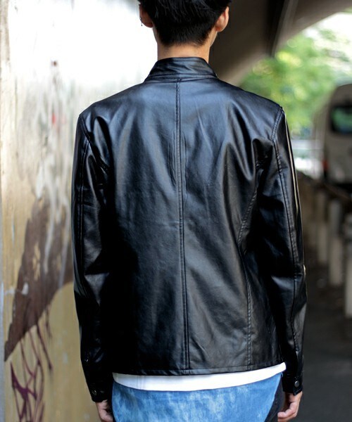 glory crew(グローリークルー)の「【2016 AW新作】シングルライダースブルゾン(ライダースジャケット・メンズ・ブラック/ネイビー/キャメル/ボルドー・M/L/LL)」の7枚目の写真