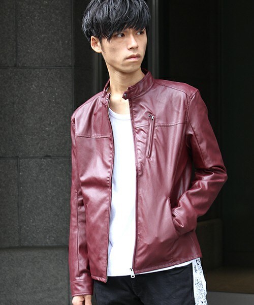 glory crew(グローリークルー)の「【2016 AW新作】シングルライダースブルゾン(ライダースジャケット・メンズ・ブラック/ネイビー/キャメル/ボルドー・M/L/LL)」の4枚目の写真