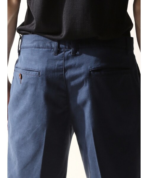 ABAHOUSE（アバハウス）の「コットン/テンセル　ストレッチバックサテン（ショート・ハーフパンツ・メンズ・イエロー/ダークネイビー・44/46/48/50）」の8枚目の写真