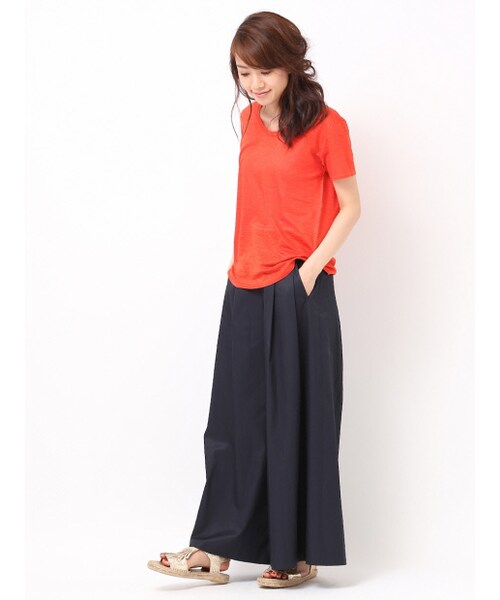 36Quatre-Neuf（カトルナフ）の「スーピマバーバリワイドパンツ【予約】（パンツ・レディース・beige/khaki/navy・1/2）」の9枚目の写真