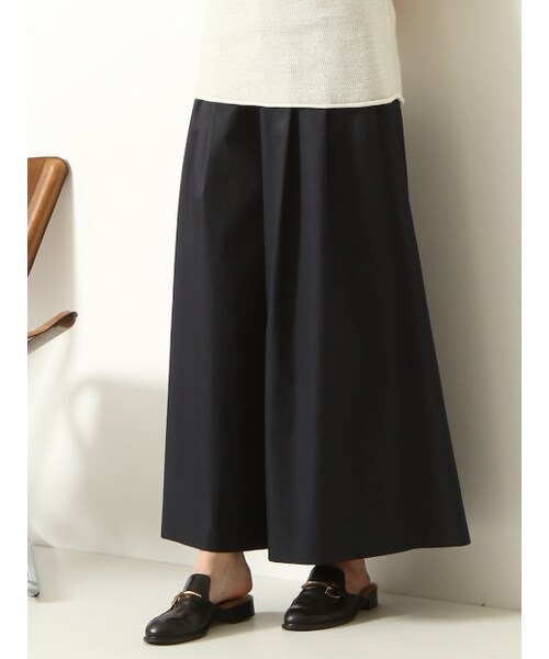 36Quatre-Neuf（カトルナフ）の「スーピマバーバリワイドパンツ【予約】（パンツ・レディース・beige/khaki/navy・1/2）」の2枚目の写真