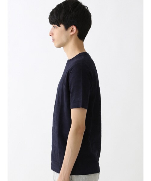 ABAHOUSE（アバハウス）の「シルケットリンクスジャガード カモフラ柄Tシャツ（Tシャツ・カットソー・メンズ・ホワイト/ブラック/ネイビー・44/46/48）」の5枚目の写真