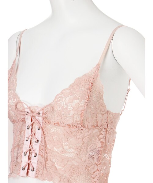 EVRIS（エヴリス）の「レースアップレースビスチェ（トップス・レディース・ホワイト/ブラック/ピンク・F）」の15枚目の写真