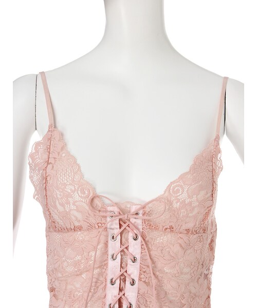 EVRIS（エヴリス）の「レースアップレースビスチェ（トップス・レディース・ホワイト/ブラック/ピンク・F）」の14枚目の写真