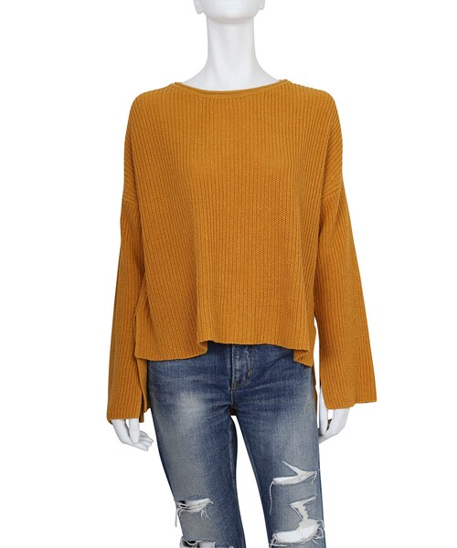 Ungrid（アングリッド）の「スリットスリーブルーズニット（トップス・レディース・オフホワイト/チャコールグレー/オレンジ/マスタード・F）」の7枚目の写真