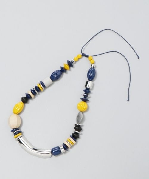 JEANASIS（ジーナシス）の「MIXカラービーズネックレス（アクセサリー・ボルドー系その他()/ネイビー系その他()・FREE）」の2枚目の写真