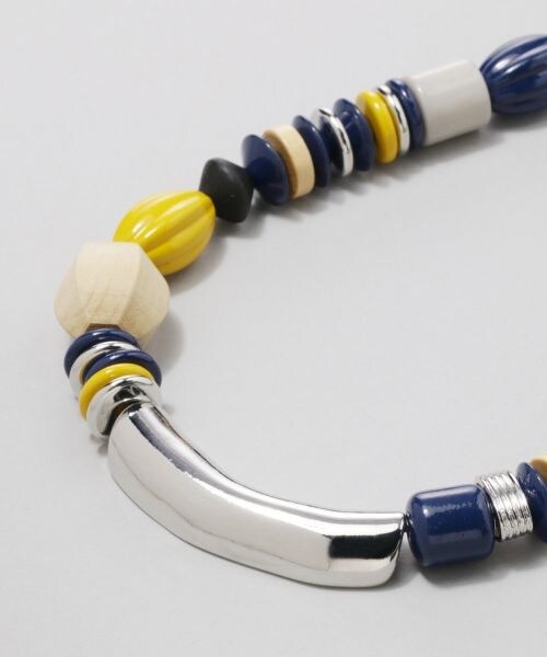 JEANASIS（ジーナシス）の「MIXカラービーズネックレス（アクセサリー・ボルドー系その他()/ネイビー系その他()・FREE）」の3枚目の写真