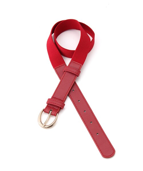 Honeys（ハニーズ）の「ゴム使いベルト（ベルト・レディース・シロ/クロ/アカ/キャメル）」の4枚目の写真