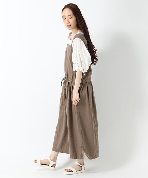 studio CLIP（スタディオクリップ）の「コットンリネンクロス2WAYワンピース（ワンピース/ドレス・ベージュ/ネイビー・F）」の3枚目の写真