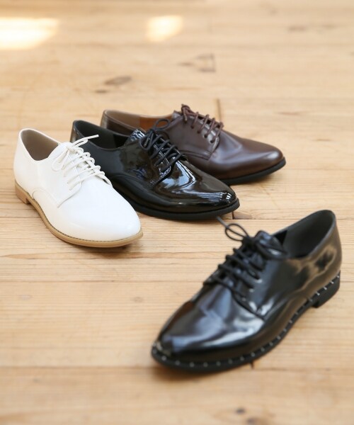 GLOBAL WORK（グローバルワーク）の「レースアップシューズ（シューズ・ホワイト/ブラック/ブラックスタッズ/ブラウン・S(22-22.5cm)/M(23-23.5cm)/L(24-24.5cm)）」の7枚目の写真
