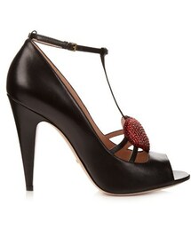 GUCCI | GUCCI Molina heart-embellished leather pumps(パンプス)