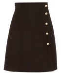 Gucci | GUCCI A-line wool and silk-blend crepe mini skirt(Skirt)