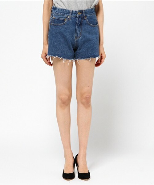 archives（アルシーヴ）の「カットオフデニムショートパンツ（デニムパンツ・レディース・ネイビー/ロイヤルブルー・SMALL/MEDIUM）」の3枚目の写真