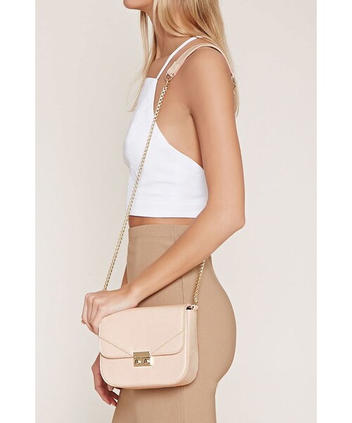 FOREVER 21(フォーエバー トゥエンティーワン)の「FOREVER 21 Chain Faux Leather Crossbody(ショルダーバッグ・レディース・Black/Pink・ONE SIZE)」の6枚目の写真