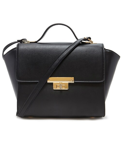 FOREVER 21(フォーエバー トゥエンティーワン)の「FOREVER 21 Faux Leather Trapeze Satchel(ショルダーバッグ・レディース・Black/Yellow・ONE SIZE)」の8枚目の写真