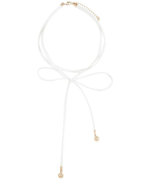 FOREVER 21（フォーエバー トゥエンティーワン）の「FOREVER 21 Faux Suede Bolo Tie Choker（ネックレス・レディース・Red/White・ONE SIZE）」の10枚目の写真