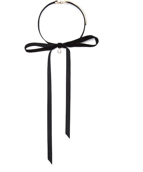 FOREVER 21（フォーエバー トゥエンティーワン）の「FOREVER 21 Velvet Bow Choker（ネックレス・レディース・Black・ONE SIZE）」の3枚目の写真