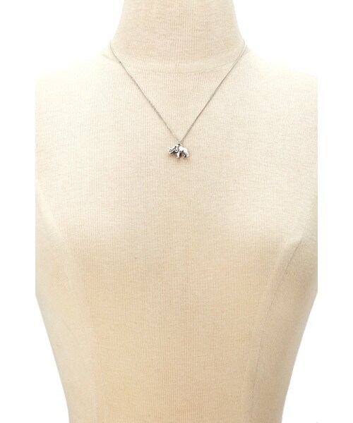 FOREVER 21（フォーエバー トゥエンティーワン）の「FOREVER 21 Elephant Charm Necklace（ネックレス・レディース・Gold/Silver・ONE SIZE）」の6枚目の写真