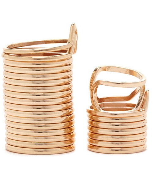 FOREVER 21（フォーエバー トゥエンティーワン）の「FOREVER 21 Chevron Midi Ring Set（リング・レディース・Gold/Silver・ML/SM）」の5枚目の写真