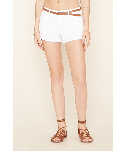FOREVER 21（フォーエバー トゥエンティーワン）の「FOREVER 21 Belted Cuffed Shorts（その他パンツ・レディース・Black/Red/White・S/M/L）」の12枚目の写真