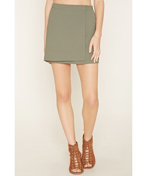 FOREVER 21(フォーエバー トゥエンティーワン)の「FOREVER 21 Mini Wrap Skirt(スカート・レディース・Black/Green/Brown・S/M/L)」の5枚目の写真